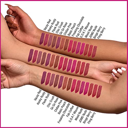 Image of STREET WEAR Lip2Last Matte Liquid Lipstick -Basic Peach (Peach) - 5 ml - Transferproof, Smudgeproof, Mask Friendly, Non-Drying Formula, Enriched With Vitamin E - Lasts AM To PM! (Pack of 2)