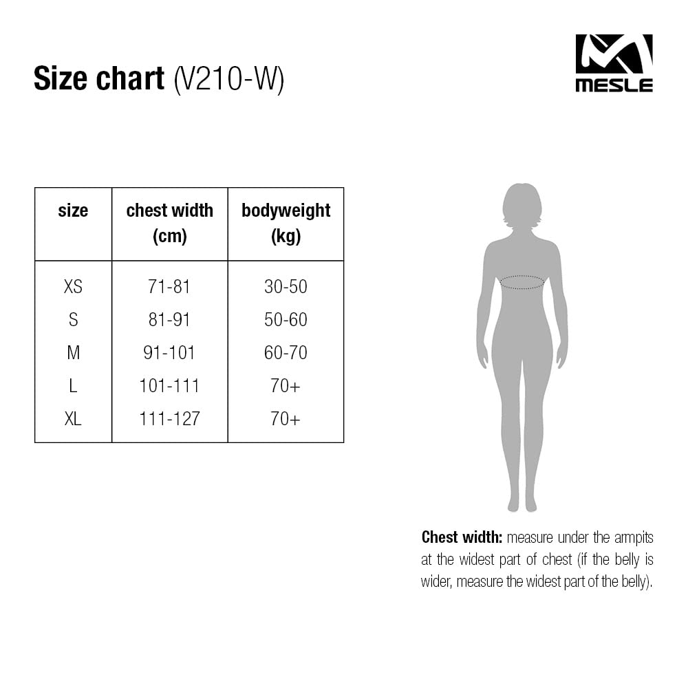 MESLE Schwimmweste Damen V210-W, Leichte Schwimmhilfe für Frauen & Mädchen, 50N Auftriebsweste Sup, Schwimmen, Kajak, Prallschutzweste Wakeboard, Wasserski, Jetski