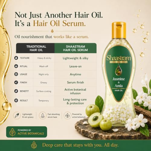 Image of Jasmine & Amla Helps Relieve Stress & Calm the Scalp |Herbal Hair Oil (works like a serum) for Men & Women |With Real Jasmine flowers | Non-Sticky, Lightweight, Fast Absorbing Oil serum - 180ml