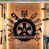 Famitrendz Personalized Garage Metal Sign, Custom Workshop Sign, Garage Metal Wall Art, Gift for Mechanic Dad Uncle, Garages Wall Hanging Decor, Car Workshop Signs, Gift For Car Enthusiasts
