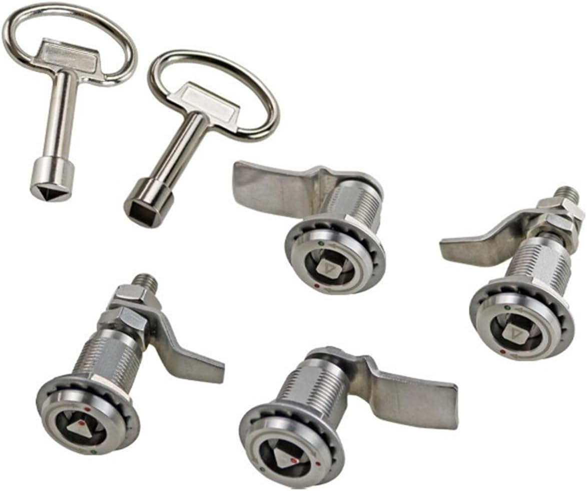 Electrical Cabinet Industrial Equipment Standard Chassis Cabinet Iron Box Cabinet Door Cylindrical Tongue Lock 1Pcs(Triangle Black)