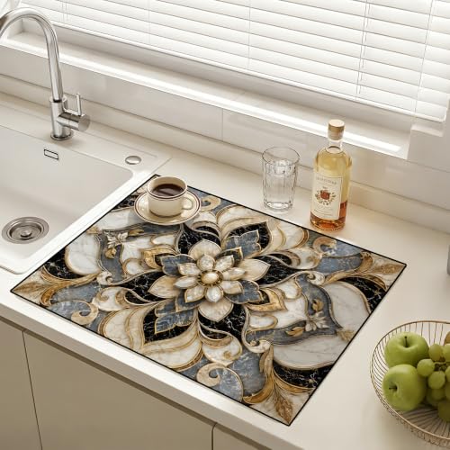 Image of Stove Burner Covers Non-Slip Electric Cooktop Protector Mat (Ornate)