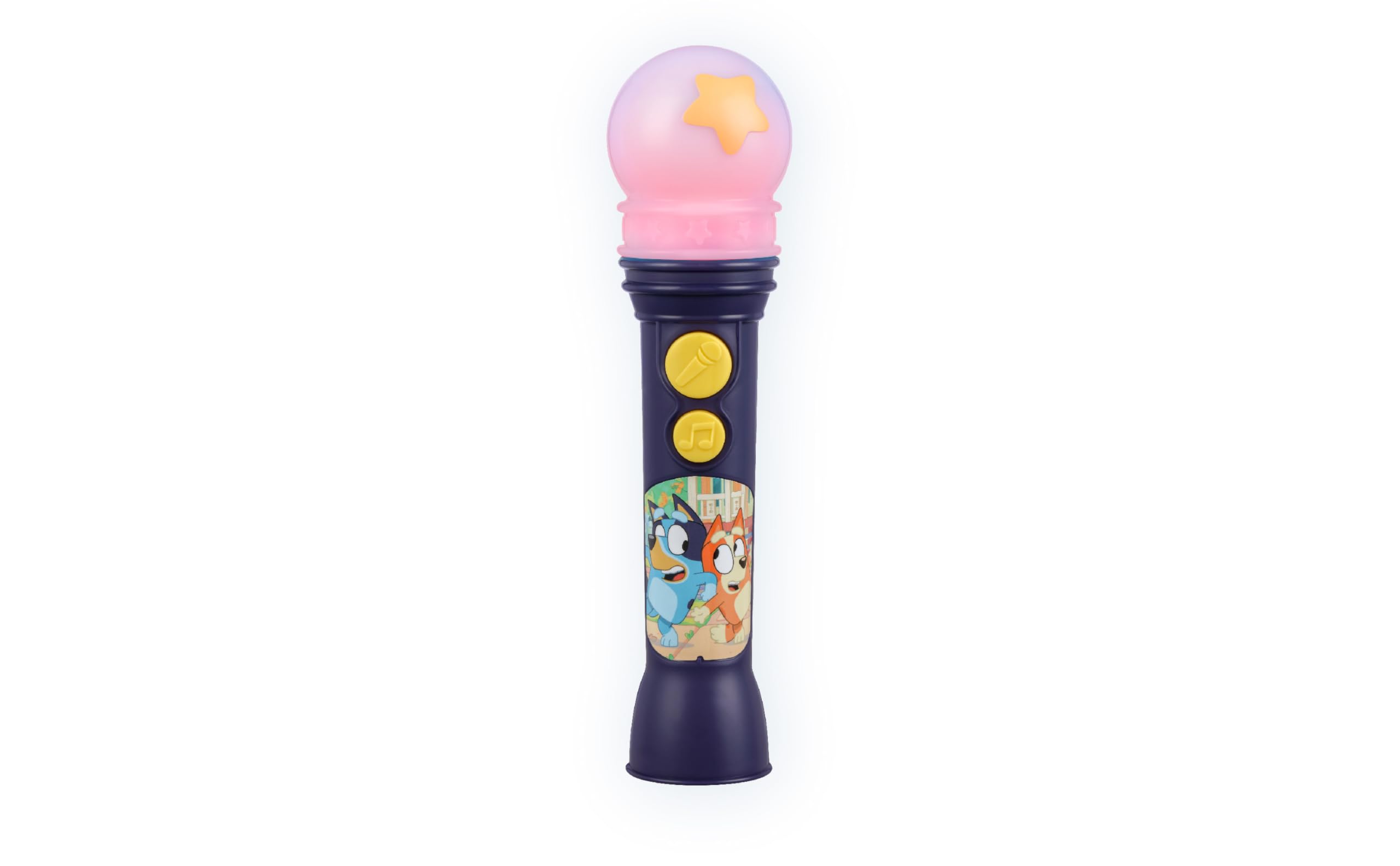 eKids Bluey Microphone Toy for Toddlers, Includes Built-in Music and Lights, Designed for Fans of Bluey Toys