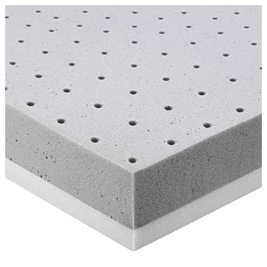 BedStory Memory Foam Mattress Topper, 3 Inch Bamboo Charcoal Mattress Topper, Twin 2 Layers Mattress Pad Single Size Ventilated Design Bed Mattress Topper CertiPUR-US Certified (Twin, 97x188cm)