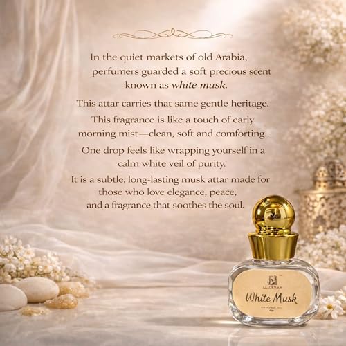 Image of White Musk Attar for Men & Women | Arabic & French Blend | White Floral, Fresh Accord, Musk, Fragrance Notes | Long-Lasting Non-Alcoholic Roll-On Attar | Ideal Gift | 6ML