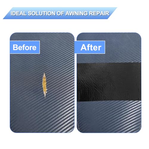 Image of 4.5Inch x 40FT RV Awning Repair Tape with Scissors, Outdoor Heavy Duty Repair Tape for Tarp, Tent, Boat Cover, Canvas, Sail Tape, Waterproof, UVproof and Heat-Resistant Tear Repair Pctch Kit