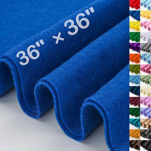 XSEINO Royal Blue Large Felt Fabric 36 X 36 (1 Square Yard) 1.4 mm Thick Soft Felt Fabric Sheet for Crafts Blue Series Colors Soft Nonwoven Fabric Fit for Decoration Sewing DIY Crafts