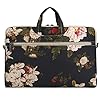DACHEE Black Peony Patten Waterproof Shoulder Messenger Bag Case Sleeve for 14 Inch 15 Inch Laptop Briefcase 15.6 Inch - Image 3