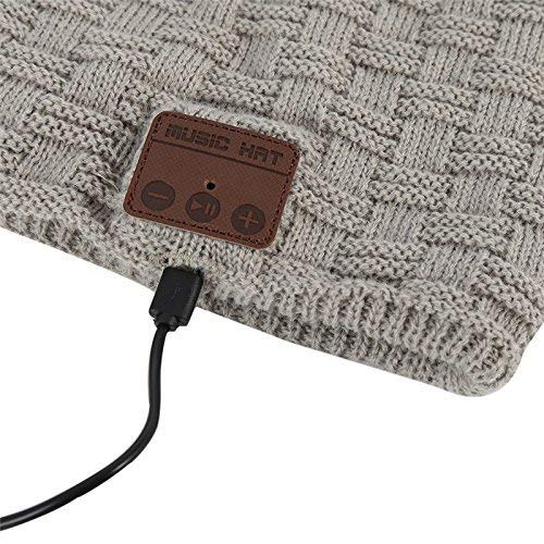 Bearsfire Wireless Music Beanie Hat Headphone Wiht Bluetooth Stereo Speaker Mic Hands-Free Earphones Cap Winter Warm Thick Skull Knit Music Hat Gifts For Men Women Ourdoor Sports Skiing Skating Hiking #TOP6