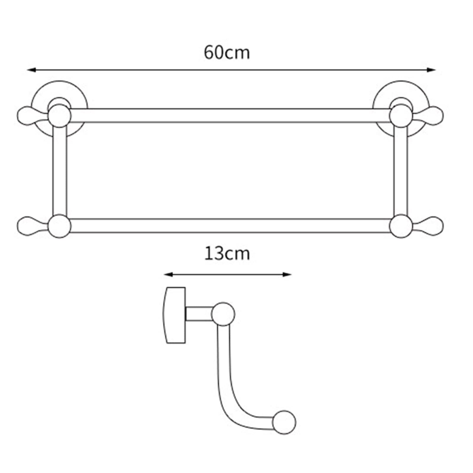 Toalleros de aluminio espacial, color blanco, soporte de toalla de doble barra de montaje en pared, autoadhesivo, sin taladrar, toallero esencial para baño