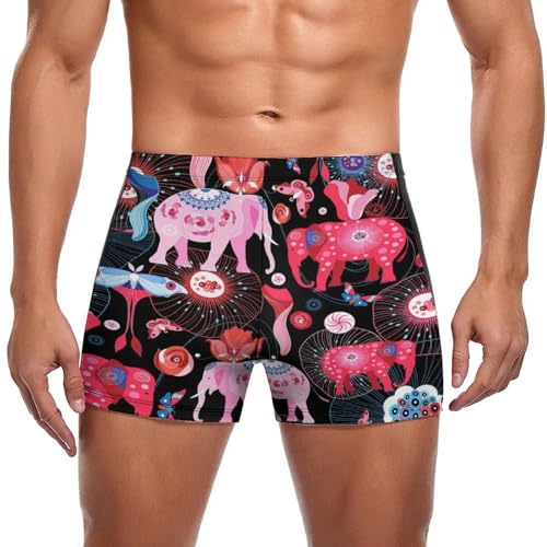 Maillot de bain éléphant coloré pour homme coupe boxer confortable