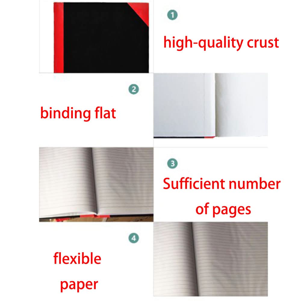 Taccuino formato A4, con copertina rigida, confezione da 5 quaderni a righe con 65 pagine, articoli di cancelleria per la scuola e l'ufficio (21 x 29,5 cm)