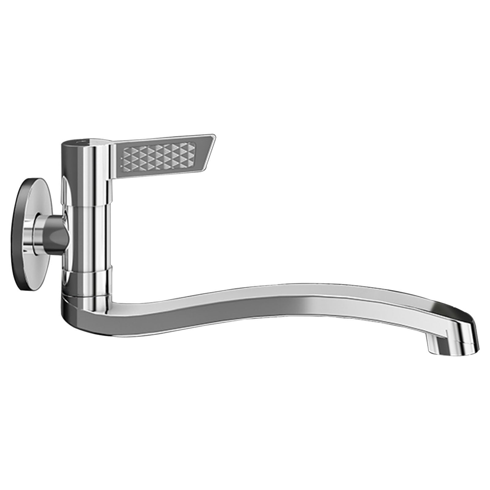Robinet de cuisine pivotant 30 cm en laiton avec bec à arc haut chromé