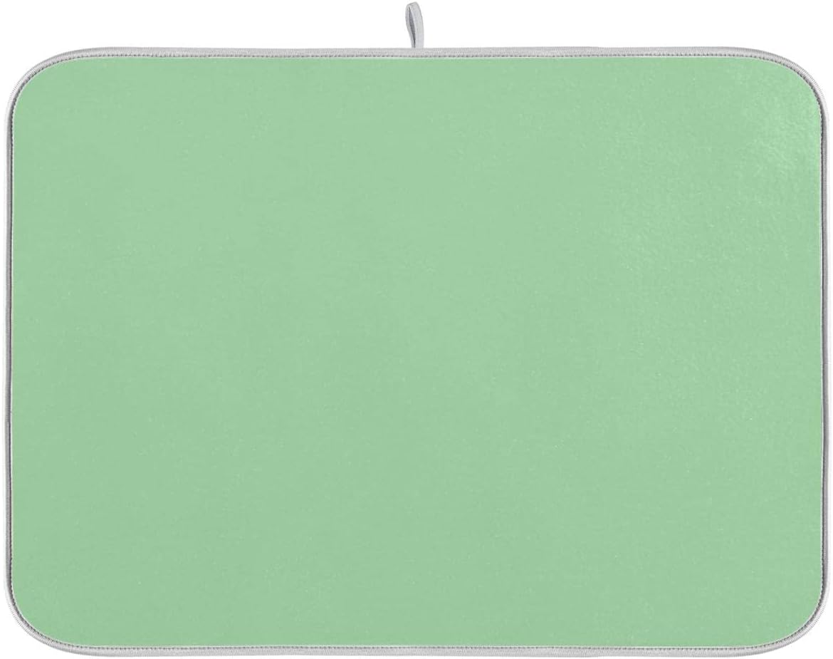 Celadon Green Countertop Pad Kitchen Counter Top Mat Dish Dryer Mats Xl Drying Mat for Dishes 18 x 24 Dish Mat