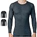 Produktbild SES Feinripp Shirt Langarm Herren 2er Pack XL grau meliert aus 100% Baumwolle - atmungsaktives Unterhemd Herren lang als Unterziehshirt oder Schlafshirt
