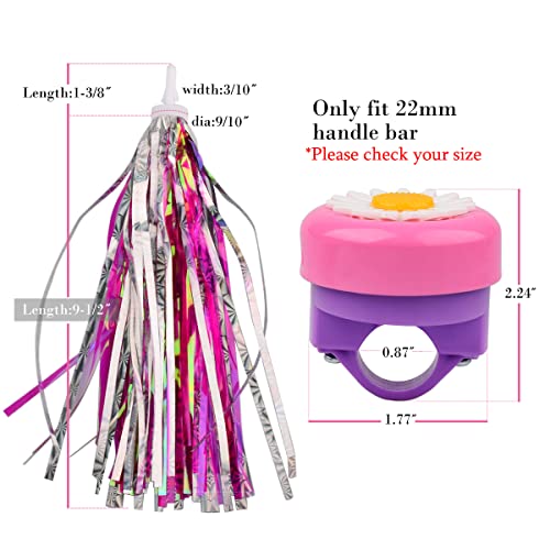 U-LIAN Kids Streamers and Bike Bell for Girls-1 Pack Flower