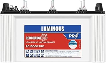 Luminous Red Charge RC 16000 PRO Short Tubular Inverter Battery for Home, Office & Shops | 135Ah High-Performance, Durable & Low Maintenance Battery | Easy Installation | 48 Months Warranty