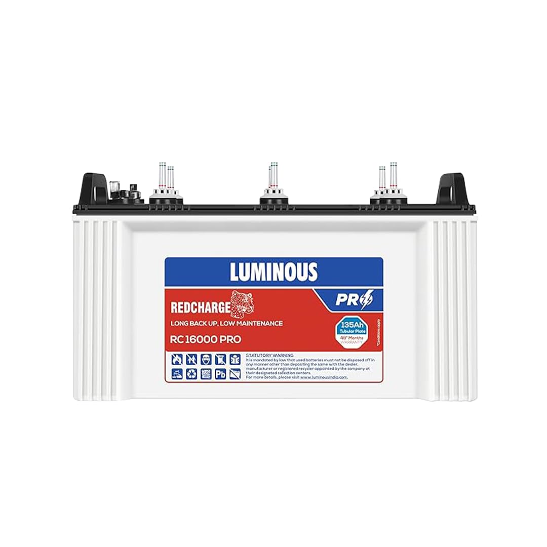 Luminous Red Charge RC 16000 PRO Battery for Home, Office & Shops | 135 Ah/12V Short Tubular Inverter | Durable and Reliable Inverter Battery | Minimum Maintenance | 48 Months Warranty-image-13