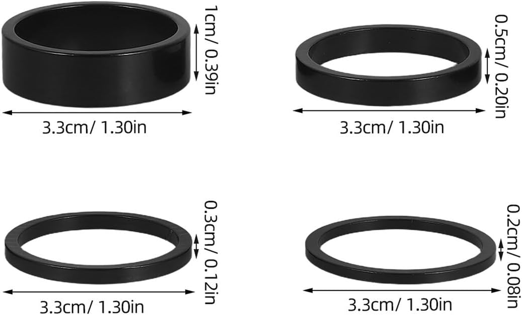 7pcs Mountain Bike Headset Spacers Aluminum Alloy Bike Fork Washer Stem Spacers 28.6mm Diameter