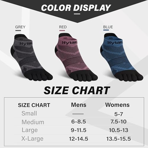 Image of Hylaea No Show Running Athletic Anti-Blister Wicking Coolmax Socks, Seamless Anti-odor