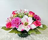 Magnifique Composition De Fleurs Artificielles à Déposer Sur Une Tombe Pour la Toussaint Les Rameaux ou Toutes Autres Occasions.