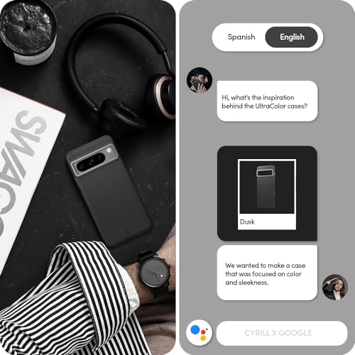 Image of Spigen Cyrill UltraColor | Google Pixel 8 Pro Case | Black Dark Grey Pixel 8 Pro Back Cover | TPU+Poly Carbonate - Dusk