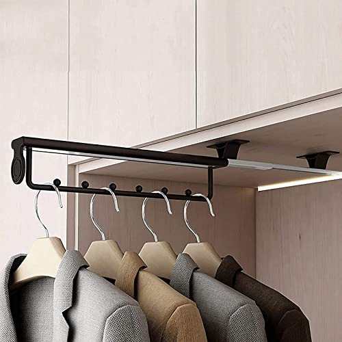GZPFDQ Porte-Vêtements Porte Cintre Coulissant penderie telescopique, Rail de Suspension pour Armoire à vêtements Rail de Suspension pour Armoire à vêtements avec Porte-Manteau (Size : 25cm) Cover