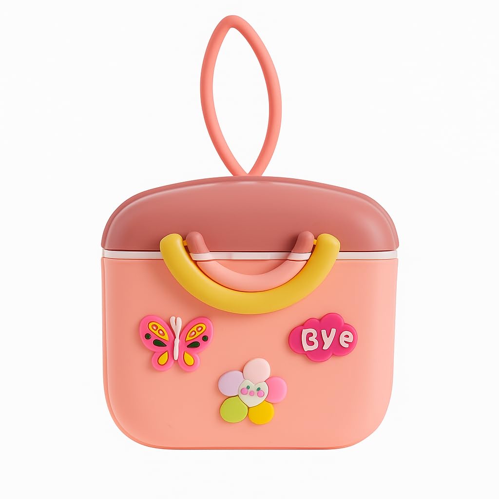 Silicone Milk Powder Container for Baby | BPA-Free Airtight Storage Box | Travel Friendly Cute Cartoon Snack Box | Leak-Proof & Easy to Carry Milk Powder Dispenser for Kids (Pink)-image-39