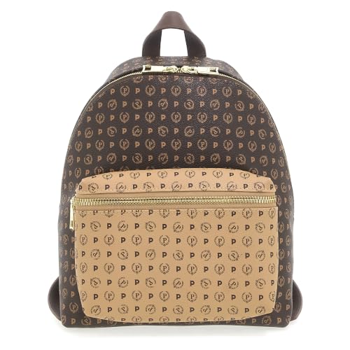 Sac à dos Pollini HERITAGE LOGO chic bicolore aux finitions maroquinerie luxe