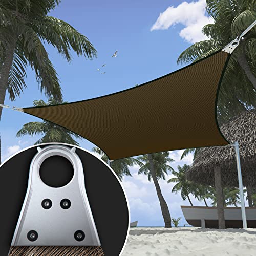 ShadeMart Heavy Duty 44' x 47' Brown Sun Shade Rectangle Shade Sail Super Ring Canopy Awning Shades for Patio Carport Yard UV Blockage Commercial Grade 260 GSM, We Custom Size