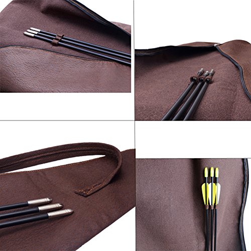 Cyberdyer Shooting Archery Bag Case Brown Leather Arrows Bag For Recurve Bow #TOP4