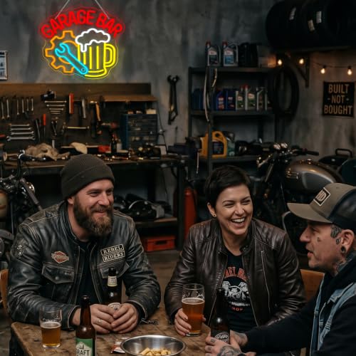 Image of Garage Bar Neon Sign Neon Beer Sign LED Wall Decor for Man Cave & Workshop