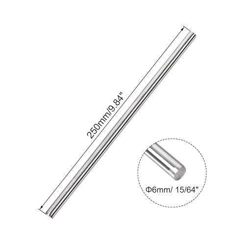Miniatura 2 de uxcell Varilla redonda sólida de acero inoxidable 304 de 0.236 in x 9.843 in para manualidades de bricolaje - 5 piezas