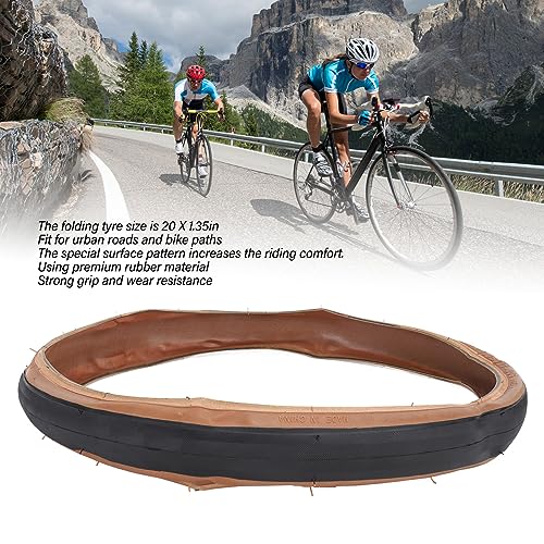 SUNGOOYUE Bicycle Folding Tire, 20 X 1.35 Inches Wear Resistant Rubber Bike Folding Replacement Tire for Road Bicycle - Image 3