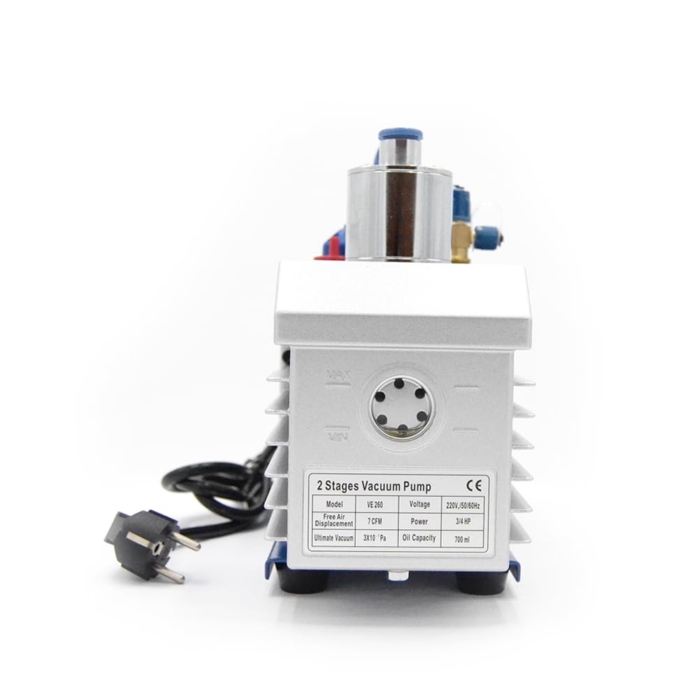 3S SuperSamaStore Pompa del Vuoto Bistadio 200 lt/min per Impianti Gas R32 e R1234YF, VE260, Alta Efficienza, Pompa del Vuoto Professionale per HVAC e Sistemi Refrigerazione