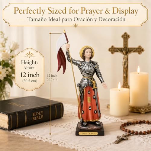Estatua de Juana de Arco de 12 pulgadas miniatura 3