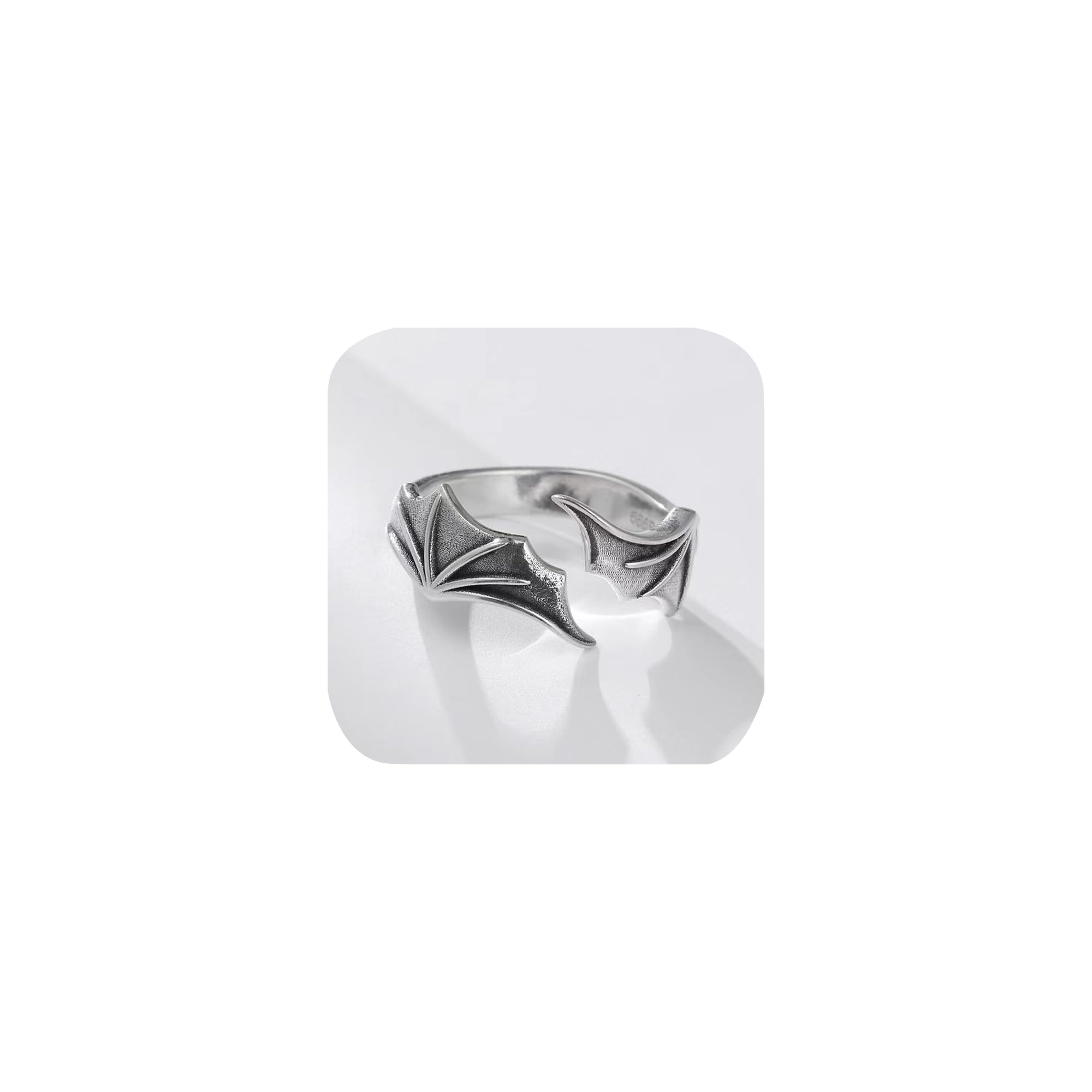Amazon.com: Vintage 925 Sterling Silver Angel Demon Wing Rings 