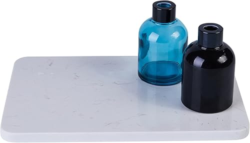 Tabla rectangular de mármol o tabla de cortar, minimalismo blanco, plato de queso 7.6 x 11.8 pulgadas