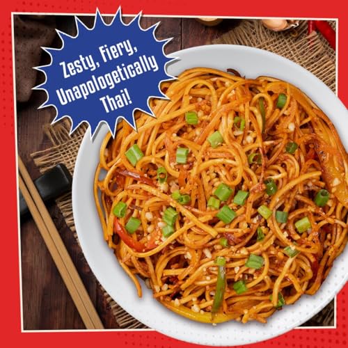 Image of Sausome Noodleverse Thai Chilli Kick - Spicy Garlic DIY Gourmet Noodle Kit | Thai Flavour | 2 Servings | Easy-to-Cook Vegetarian Meal Kit | Net Wt. 370 g