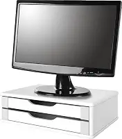 Souza & Cia, Suporte de Monitor 2 Gavetas, Mdf Branco (Ref: 3340)