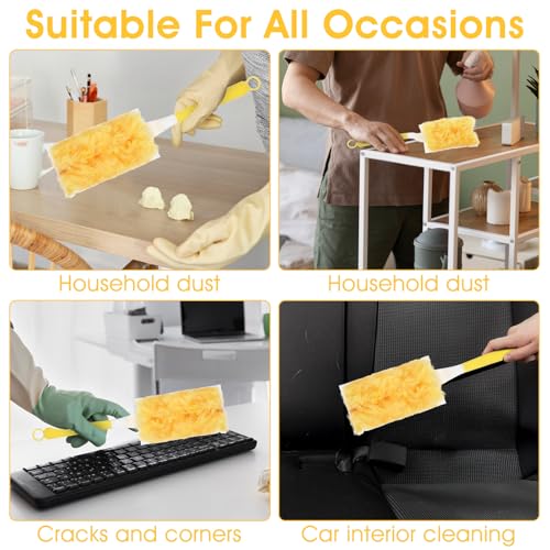 Image of Kifmurase 50Pcs 360 Heavy Duty Duster Refills, Disposable Duster Replacement Heads, Unscented Disposable Dusters Refills for Cleaning Home, Office, Corners, Blinds, Car (50 Refill + 1 Handle)