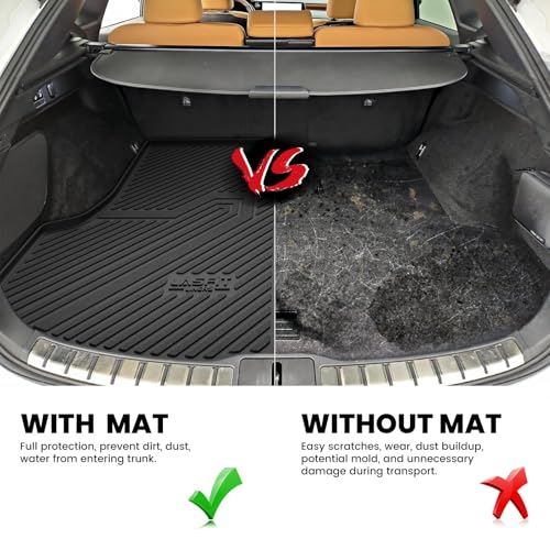 Image of LASFIT Cargo Mat for 2023-2026 Lexus RX RX350 RX350h RX500h, Black | All Weather RX350 RX350h Custom Fit TPE Cargo Liner, Full Coverage Secure-Fit Trunk Liner, Easy to Wash