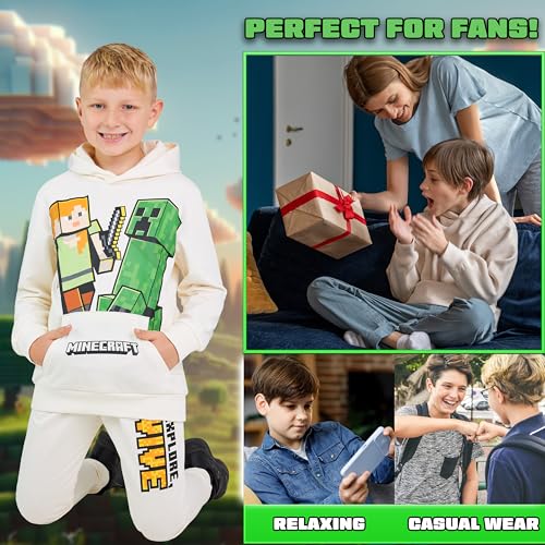 Image of Minecraft Boys Pants Set - Cozy Hoodie and Joggers for Kids - Fun Gifts for Boys