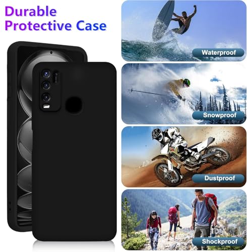 Image of TRUEUPGRADE Liquid Silicone Designed Back Case Cover for Vivo Y50 | Microfiber Inside, Full Protection | Bumper Back Cover Case for Vivo Y50 Black