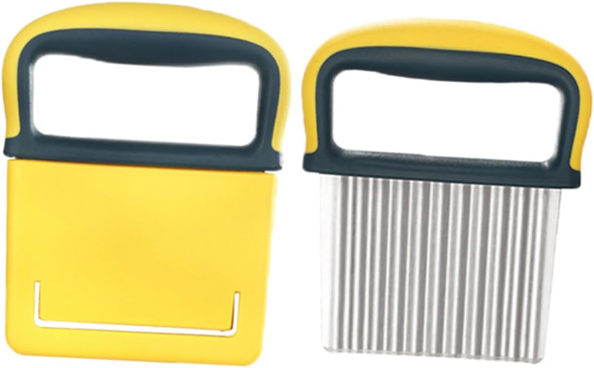 2pcs Crinkle Cutter for Potatoes Stainless Steel French Fry Slicer
