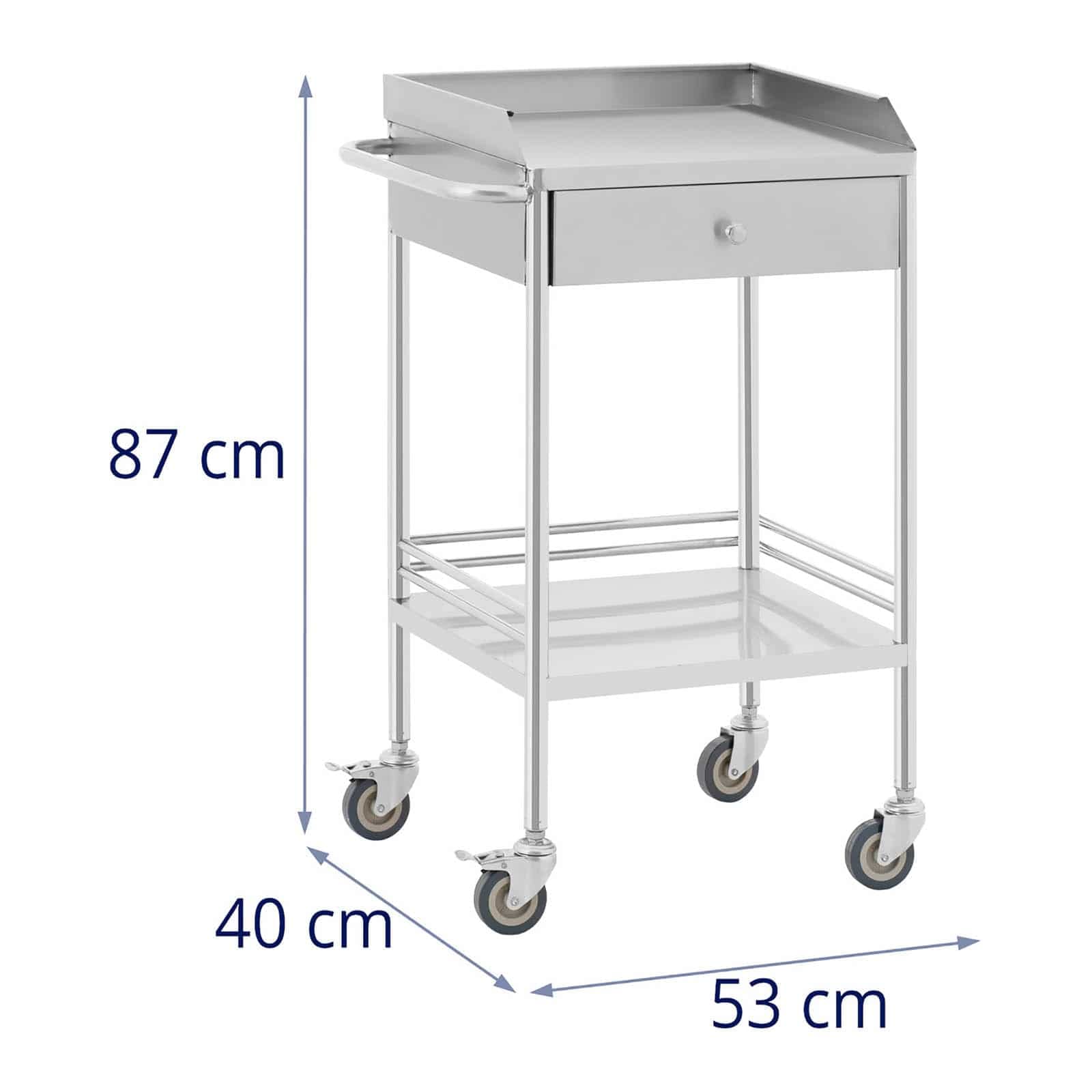 Steinberg Systems SBS-LF-140 Laborwagen 2 Ablagen je 43 x 39 x 13 cm 1 Schublade 40 kg Aufbewahrungswagen Rollwagen
