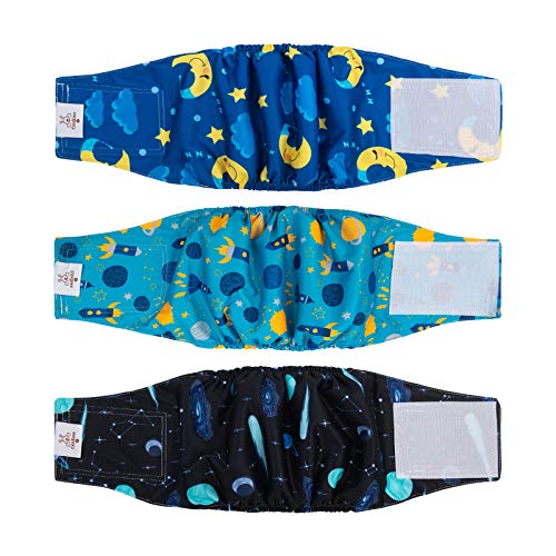 Image of CuteBone Reusable Doggie Diapers Male Dog Wraps XS 3 Pack Washable Puppy Belly Bands Small DM11XS