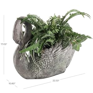 Deco79magnesiumoxideswanindooroutdoorplantertexturedlargeplanterpotwithpatinaaccentsplanter23x11x17gray Urban Country Home Decor Deco 79 magnesium oxide swan indoor outdoor planter textured large planter pot with patina accents planter 23 x 11 x 17 gray urban country home decor