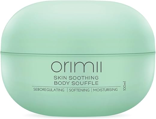 Orimii Skin Soothing Body Souffle for Sensitive Skin | Lightweight & Non Sticky Cream Soft, Supple & Itch Free Skin | Enriched with Calming Bisabolol | For Pregnancy & Breasfeeding Safe (100ml)