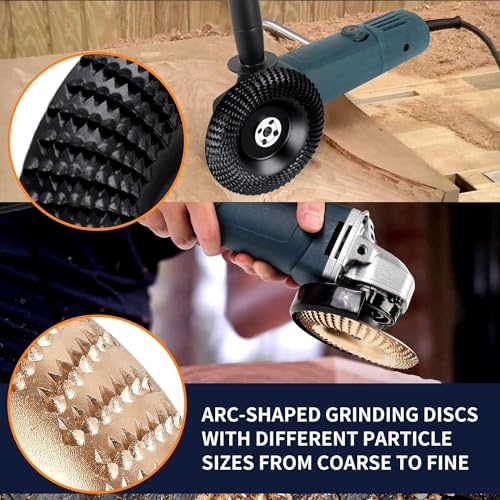 Pomsare W100A 13Pcs Wood Carving Disc Set For 4 1/2 Angle Grinder Attachments thumb #6